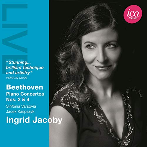 CD cover featuring pianist Ingrid Jacoby and text: Beethoven Piano Concertos.