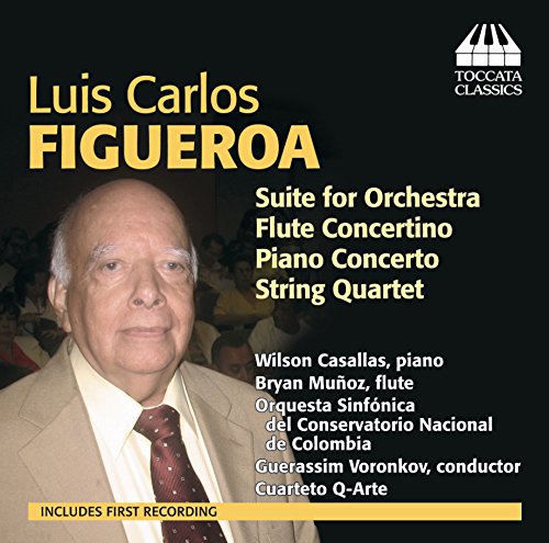 CD cover with Luis Carlos Figueroa's portrait and musical composition details on a black background.