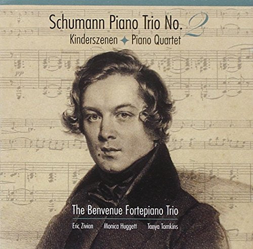 CD cover featuring a portrait of Robert Schumann against a sheet music background.