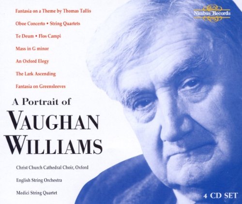 CD box set cover featuring a blue-toned portrait of Ralph Vaughan Williams.