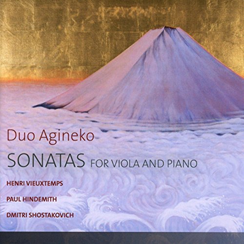 CD cover art featuring a mountain in water with Duo Agineko and composer names.