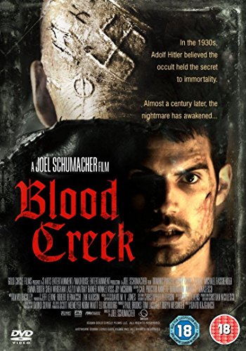 “Blood Creek” DVD cover featuring a distressed man and gothic title text.
