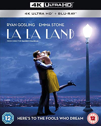 La La Land 4K Ultra HD Blu-ray cover featuring a couple dancing at night.