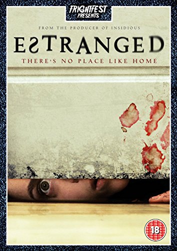 DVD cover for "Estranged" with a person peeking under a dirty wall.