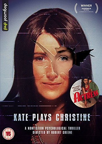 DVD cover for "Kate Plays Christine" featuring a woman with a cracked face.