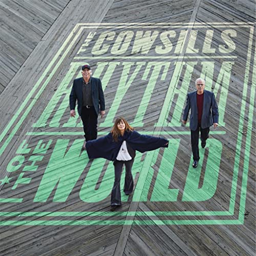 Album cover for The Cowsills’ “Rhythm Of The World” featuring three people.