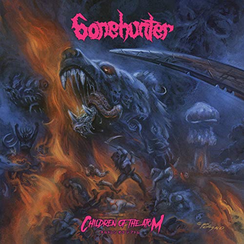 Album cover: monstrous wolf with skulls, fire, and destruction imagery.