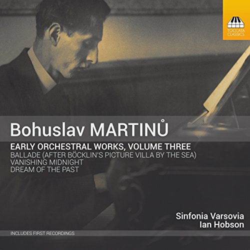 CD cover with a man playing piano, Bohuslav Martinů's name and work details.