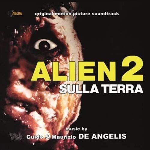 CD cover for "Alien 2 Sulla Terra" soundtrack, featuring a close-up alien eye.