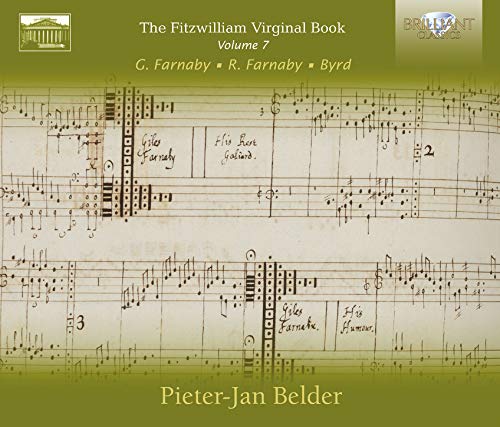 A green CD cover with sheet music and white text, featuring "The Fitzwilliam Virginal Book".