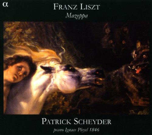 CD cover featuring a man on a horse being chased by wolves.