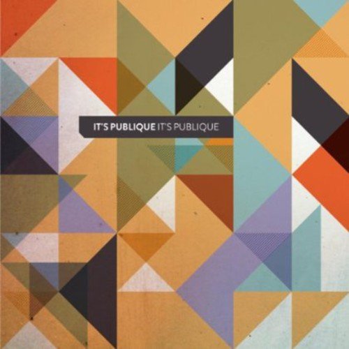 "Album cover with multicolored geometric shapes and 'It's Publique' text on a black banner."