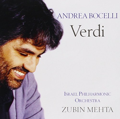 CD cover featuring Andrea Bocelli, text "Verdi", and orchestra details.