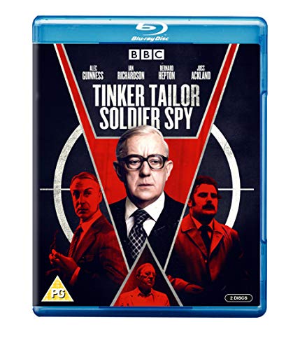 "Tinker Tailor Soldier Spy" Blu-ray case with a black cover featuring a man in a suit.