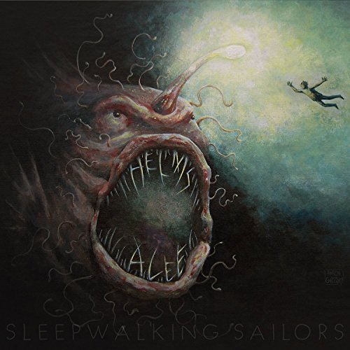 Painted album cover: monstrous anglerfish with open mouth, falling figure.
