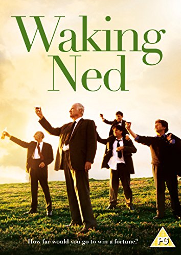 Waking Ned" DVD cover featuring four men in suits on a grassy hill.
