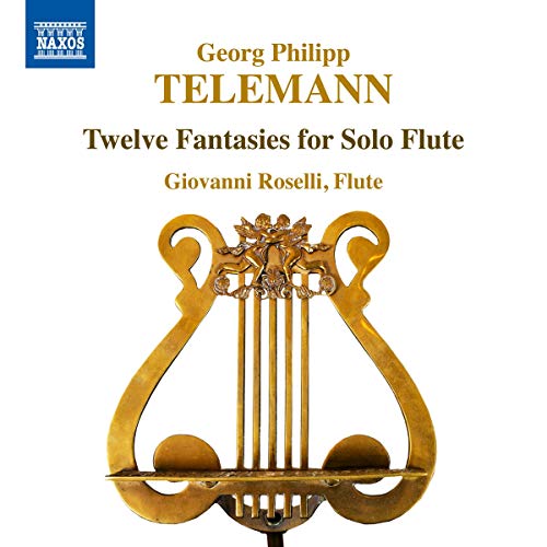 A CD cover featuring a golden lyre on a white background.