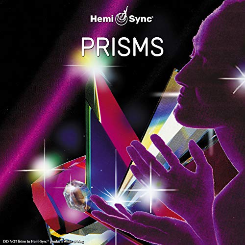 "Album cover with a man holding a prism, surrounded by colorful light beams."