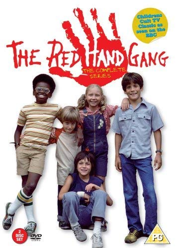 DVD cover for The Red Hand Gang featuring five children posing against white background.