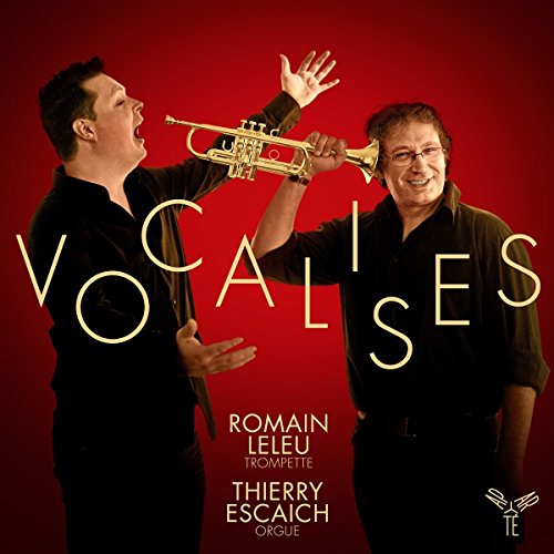 CD cover: two men with a trumpet against a red background.
