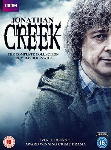 DVD cover for āJonathan Creekā featuring Alan Davies in a coat.