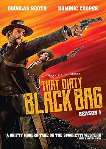 DVD cover for "That Dirty Black Bag" featuring two armed cowboys.