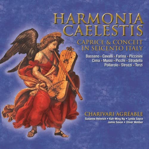 CD cover: angel playing a stringed instrument, baroque style painting.