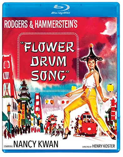 Flower Drum Song" Blu-ray cover featuring Nancy Kwan and a San Francisco scene.