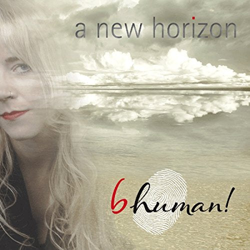 "Album cover featuring a blonde woman and cloudy beach scene with text."