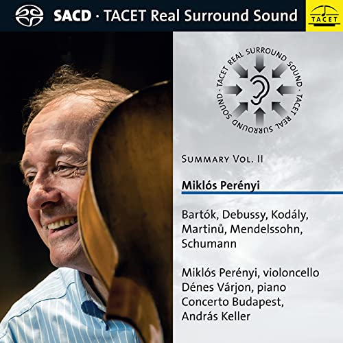 CD cover featuring cellist Miklós Perényi and composer names.