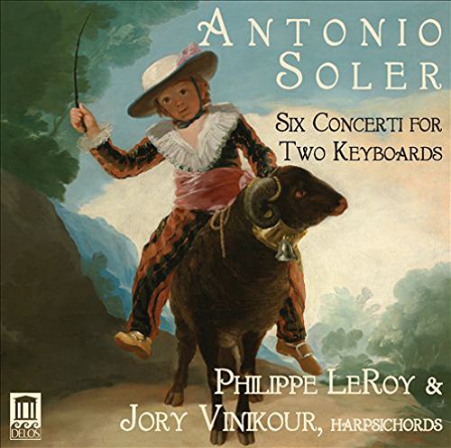 CD cover featuring a man riding a goat, holding a stick, with classical music details.