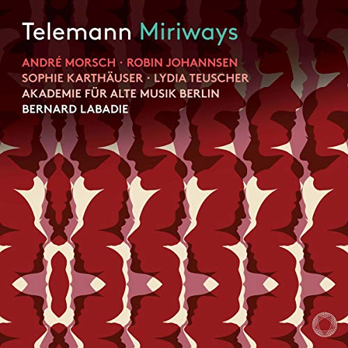 Red and white abstract pattern on a CD cover with white and colored text.