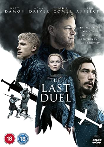 DVD cover art for The Last Duel featuring portraits of the four main actors.