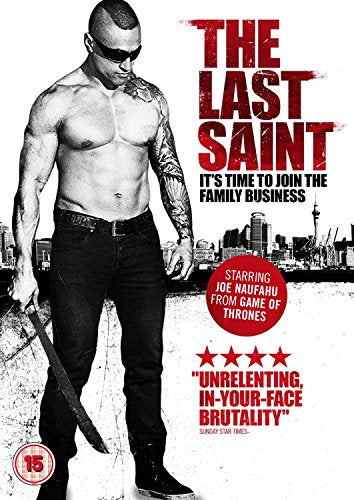 DVD cover for "The Last Saint" featuring a man holding a machete.
