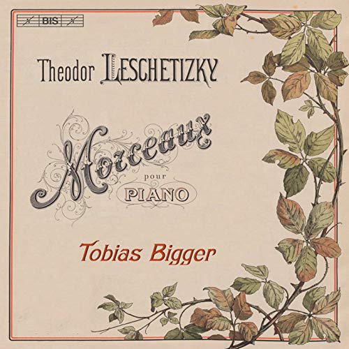 CD cover for Leschetizky's piano pieces, featuring floral artwork.