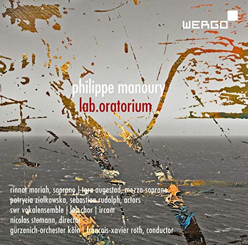 CD cover for "Lab.Oratorium" by Philippe Manoury, abstract orange and grey design.