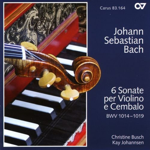 CD cover featuring a violin scroll over a harpsichord keyboard.