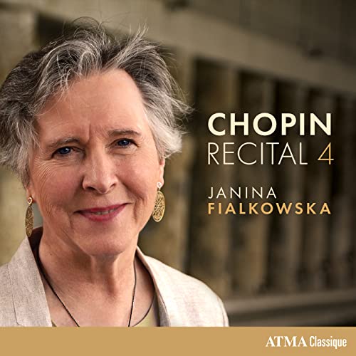 Portrait of pianist Janina Fialkowska with "Chopin Recital 4" text.