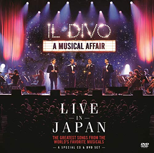 Il Divo performing live on stage with an orchestra in Japan.