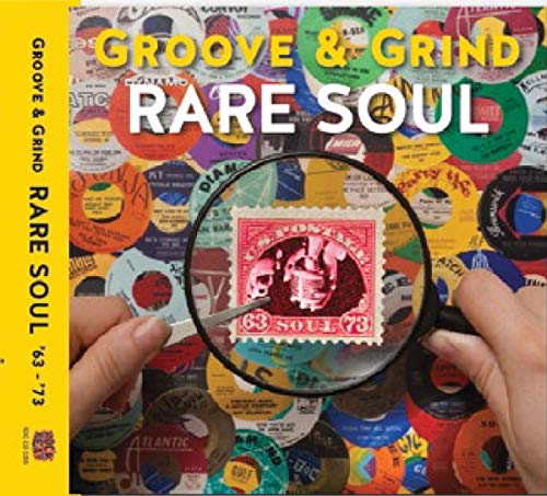 CD cover for “Rare Soul: Groove & Grind 1963-1973” featuring vinyl records.
