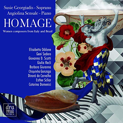 A CD cover with a surreal image of a woman, flowers, and piano keys.