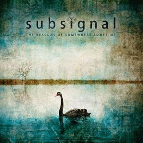 CD cover: black swan on water, textured blue and beige background.