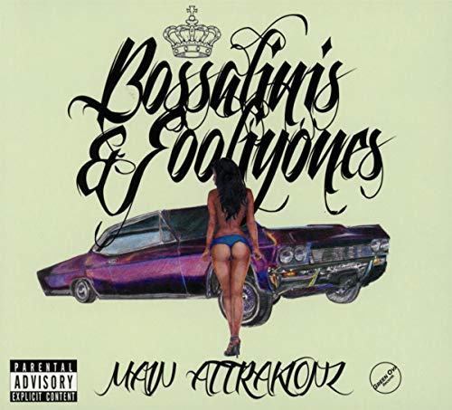 CD cover for Main Attrakionz’s “Bossalinis and Fooliyones” with car and figure.