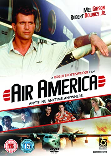 Air America" DVD cover featuring Mel Gibson as a pilot and a cargo plane.