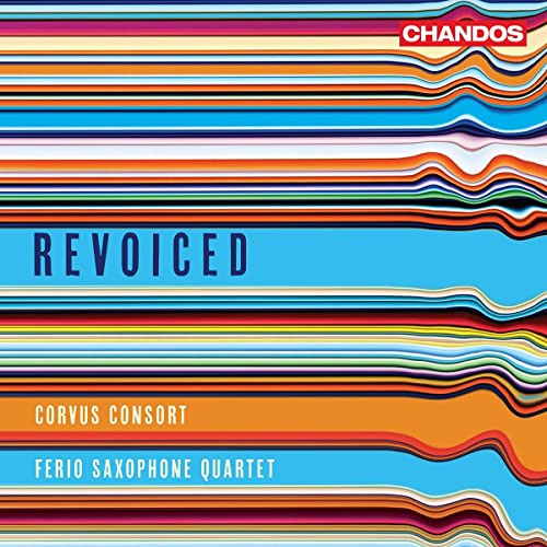 CD cover for "Revoiced" by Corvus Consort and Ferio Quartet.