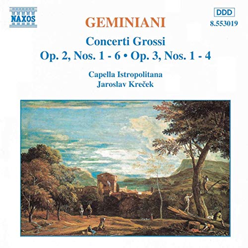 CD cover for Geminiani’s Concerti Grossi, featuring a landscape painting.