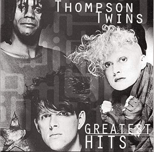 Thompson Twins “Greatest Hits” CD cover featuring band members in black and white.