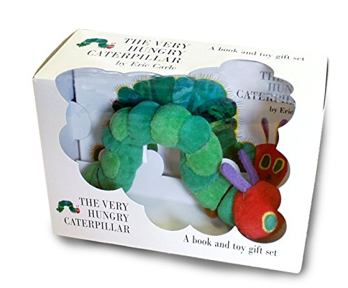 "The Very Hungry Caterpillar" book and green plush toy in a colorful gift set packaging.