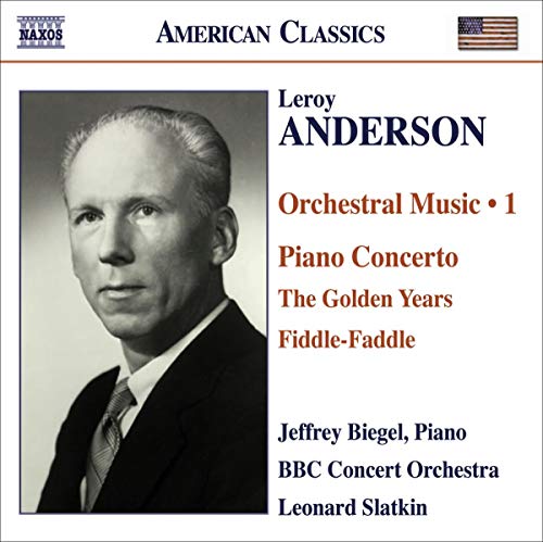 CD cover featuring portrait of composer Leroy Anderson and concert details.