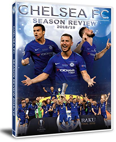 Chelsea FC 2018/19 season review DVD cover with celebrating players.